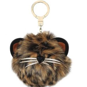 Faux Fur Cheetah Pouf Keychain
